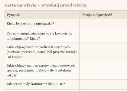 Karta na wizytę – zbierz objawy, wcześniejsze próby i przyjmowane leki.